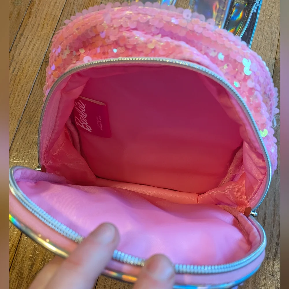 Mattel Barbie Pink and Silver Sequin Kids Backpack